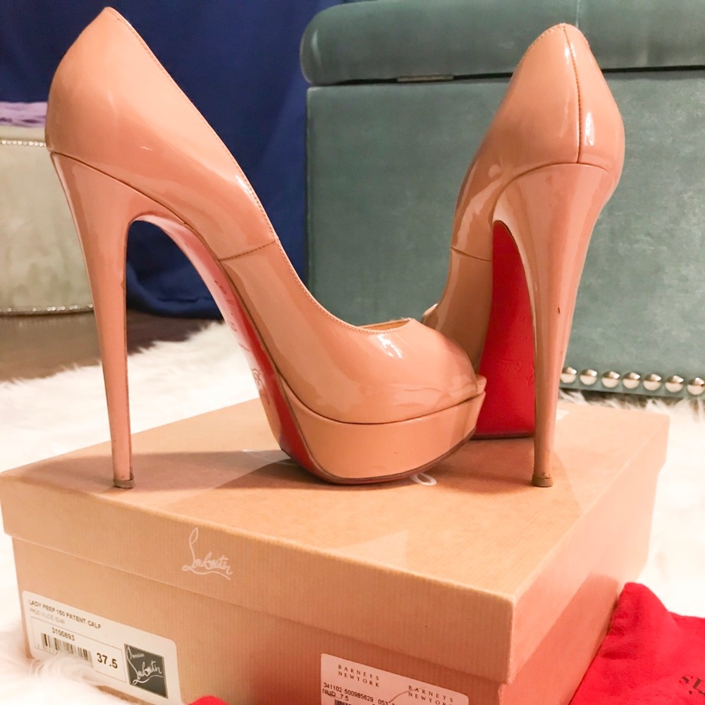 Christian Louboutin Lady peep heels Nude